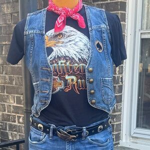 Vintage denim battle vest with Motörhead back patch